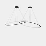 Pendant Circular Outward 2 Rings ø2000 Horitzontal LED 516 LED warm-white 2400K DALI-2 Black 16174lm