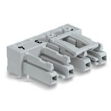 Socket for PCBs angled 4-pole gray