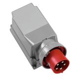 CEE wall-mounted appliance plug, IP67, 125A, 5-pole, 400V, 6h, red