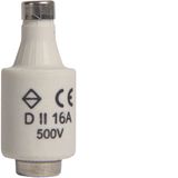 Fuse-link DII E27 16A 500V, tripping characteristic fast, with indicat