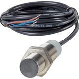 Proximity switch, E57P Performance Serie, 1 NC, 3-wire, 10 – 48 V DC, M18 x 1 mm, Sn= 5 mm, Flush, PNP, Stainless steel, 2 m connection cable
