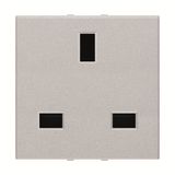 N2237 PL British standard socket outlet - 2M - Silver