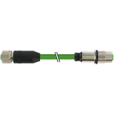 M12 fem. 0°/ M12 fem. recept. Y  PUR AWG20/26 shielded gn+dragch 1m