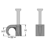 Nail clips for round cables 10-14 black