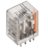 Miniature industrial relay, 230 V AC, red LED, 4 CO contact (AgNi flas
