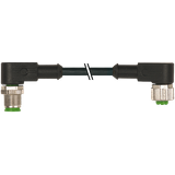 M12 male 90° / M12 female 90° A-cod. PVC 4x0.34 bk UL/CSA 1.5m