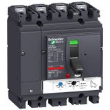 circuit breaker ComPact NSX250F, 36 kA at 415 VAC, TMD trip unit 250 A, 4 poles 3d
