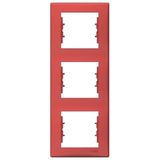 Sedna - vertical 3-gang frame - red