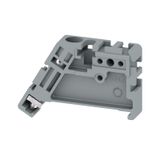 End bracket, Wemid, grey, Rail: TS 35, when screwed in