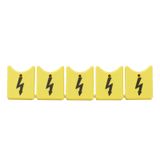 Terminal cover, Wemid, yellow, Height: 79 mm, Width: 18.74 mm, Depth: 