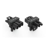 T-distribution connector 3-pole Cod. A black