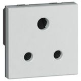 Arteor 2 Pole + Earth 5A British Standard Unswitched Socket Outlet 2 Module Soft Alu