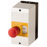 Insulated enclosure, IP65_x, +emergency switching off mushroom push-button, key-actuated, for PKZ01