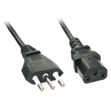 3m IT to C13 Mains Cable Italian Mains Plug to IEC C13 Connector