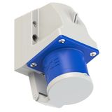CEE-wall mounted plug 32A 3p 6h with lid