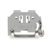 Screwless end stop 6 mm wide for DIN-rail 35 x 15 and 35 x 7.5 gray