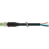 M8 male 0° A-cod. with cable PUR 4x0.25 bk UL/CSA+drag ch. 50m