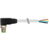 M12 male 90° A-cod. with cable PUR 12x0.25 gy UL/CSA+drag ch. 10m