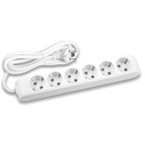 X-tendia White Six Gang Earth Socket with Cable CP