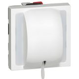 2-way pull-cord push-button Mosaic - with cord - 6A - 2 modules - white