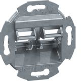 Mounting frame 2-gang for RJ45 modular jacks Type 10 for central plate