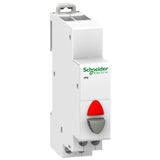 Acti9 iPB 1NC single push button grey - indicator light red 110-230Vac