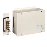 Feed unit, Canalis KSA, 250A, right mounting, without line protection, polarity 3L+N+PE, white RAL9001