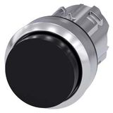 Pushbutton, 22 mm, round, metal, shiny, black, pushbutton, raised momentary 3SU1050-0BB10-0AA0-Z Y12