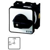 On-Off switch, T3, 32 A, flush mounting, 1 contact unit(s), 2 pole, with black thumb grip and front plate