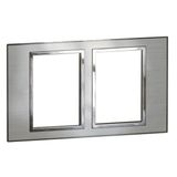 Arteor Surround Plate 2 Gang 2 x 3 Module Square Brushed Stainless Steel