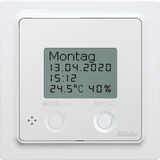 Wireless clock thermo hygrostat with display in E-Design55, polar white glossy 30055799