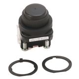 Push Button, Booted Flush Head, Black, 1NO/1NC Contacts, 30mm