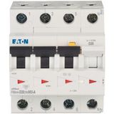 RCD/MCB combination, 20 A, 30 mA, MCB trip characteristic: D, 3p+N, RCD trip characteristic: A