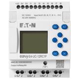 Control relays easyE4 with display (expandable, Ethernet), 12/24 V DC, 24 V AC, Inputs Digital: 8, of which can be used as analog: 4, push-in terminal