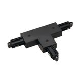 T-connector for 1-circuit HV-track, black, ground right