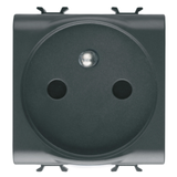 FRENCH STANDARD SOCKET-OUTLET 250V ac - QUICK WIRING TERMINALS - 2P+E 16A - 2 MODULES - SATIN BLACK - CHORUSMART