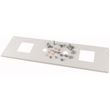 Front cover, +mounting kit, for meter 2x72 +2S, HxW=150 B=600mm, grey