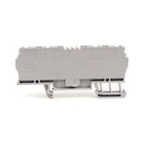 Allen-Bradley 1492-L3QS Spring Clamp Terminal Block, Side-by-Side Two-Circuit Feed-Through Block, 2.5mm² (# 26 AWG - # 12 AWG), Standard Feedthrough, Gray (Standard),