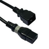 Set of 10 power cords C20-C19 1.5m black serverside locking