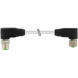 M12 male 90° / M12 female 90° A-cod. PUR 4x0.75 gy UL/CSA 5m