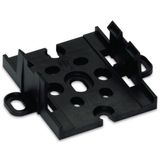 Mounting plate for power supply and tap-off modules Plastic black