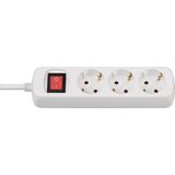 3-fold socket outlet white with switch 1,4 m H05VV-F 3G1,5