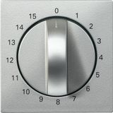 Central plate for time switch insert, 15 min, aluminium, System M