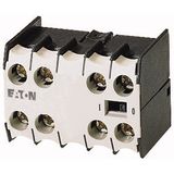 Auxiliary contact module, 4 pole, 3 N/O, 1 NC, Front fixing, Screw terminals, DILE(E)M, DILER