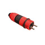 SCHUKOultra II connector red / black Two-component technology with dual earthing system 230V / 16A splash-proof IP54 for connection of cables up to 3x2, 5mm ² with quick release