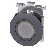 Illuminated pushbutton, 30 mm, round, Metal, matte, clear, front ring for flush installation,  3SU1061-0JA70-0AA0-Z Y11