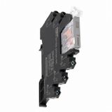 Slimline relay 6 mm incl. socket, SPDT, 6 A, Screw terminals, 110 VAC