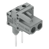 Female connector for rail-mount terminal blocks 0.6 x 1 mm pins angled