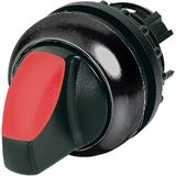 Illuminated selector switch actuator, RMQ-Titan, With thumb-grip, momentary, 2 positions, red, Bezel: black