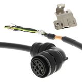 1S series servo motor power cable, 30 m, with brake, 400 V: 400 W to 3